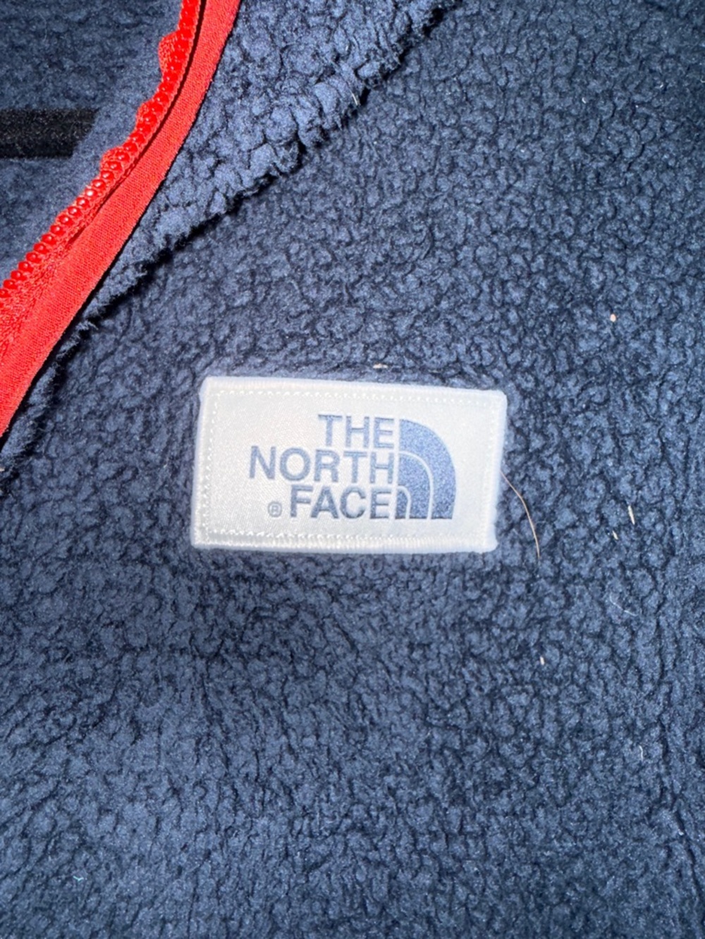 The North Face Navy Sherpa Jacket with Red Trim - Picture 2 of 8